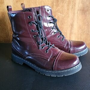 Arizona Jean Company Women's Deep Red Lace-Up Boots